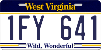 WV license plate 1FY641