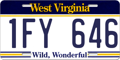 WV license plate 1FY646