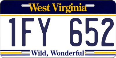 WV license plate 1FY652