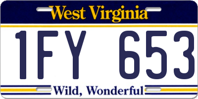 WV license plate 1FY653