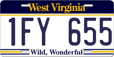 WV license plate 1FY655