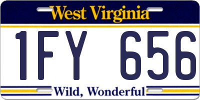 WV license plate 1FY656