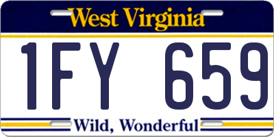WV license plate 1FY659