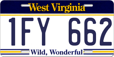 WV license plate 1FY662