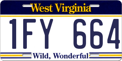 WV license plate 1FY664