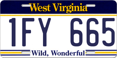 WV license plate 1FY665