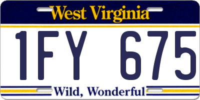 WV license plate 1FY675
