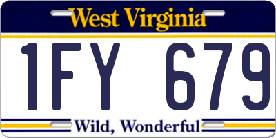 WV license plate 1FY679