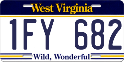 WV license plate 1FY682