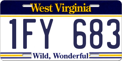WV license plate 1FY683