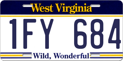 WV license plate 1FY684