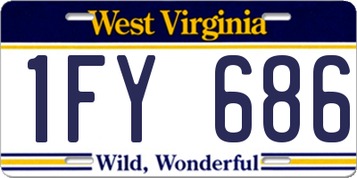 WV license plate 1FY686