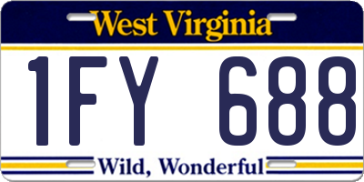 WV license plate 1FY688
