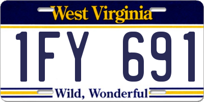 WV license plate 1FY691