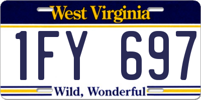 WV license plate 1FY697