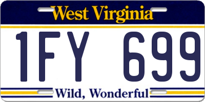 WV license plate 1FY699