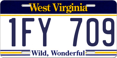 WV license plate 1FY709