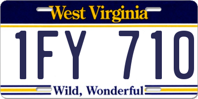 WV license plate 1FY710