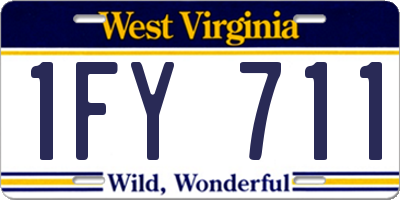 WV license plate 1FY711
