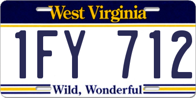 WV license plate 1FY712
