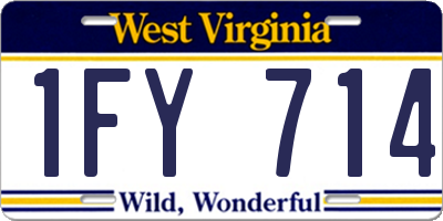WV license plate 1FY714