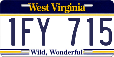 WV license plate 1FY715
