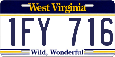 WV license plate 1FY716