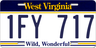 WV license plate 1FY717