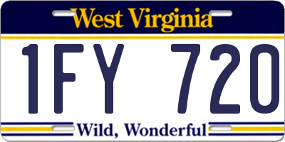 WV license plate 1FY720