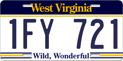 WV license plate 1FY721