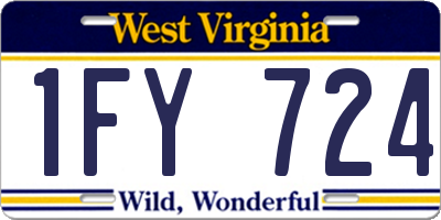 WV license plate 1FY724