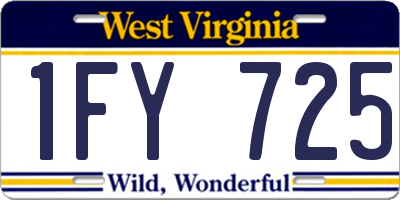 WV license plate 1FY725
