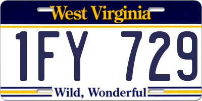 WV license plate 1FY729