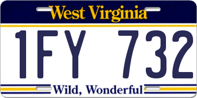 WV license plate 1FY732
