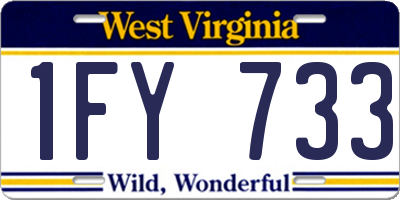 WV license plate 1FY733