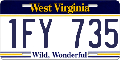 WV license plate 1FY735