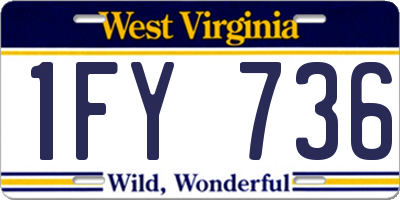 WV license plate 1FY736