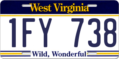 WV license plate 1FY738