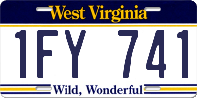 WV license plate 1FY741
