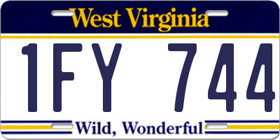 WV license plate 1FY744