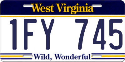 WV license plate 1FY745