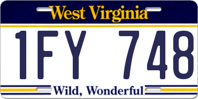 WV license plate 1FY748