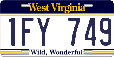 WV license plate 1FY749