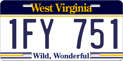 WV license plate 1FY751