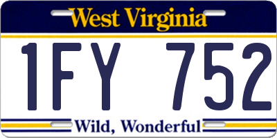 WV license plate 1FY752