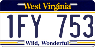 WV license plate 1FY753