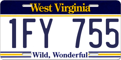WV license plate 1FY755