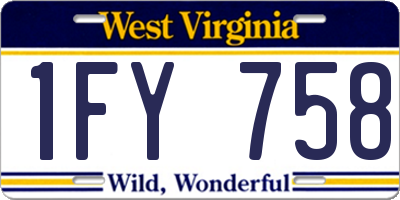 WV license plate 1FY758