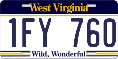 WV license plate 1FY760
