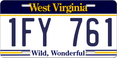 WV license plate 1FY761